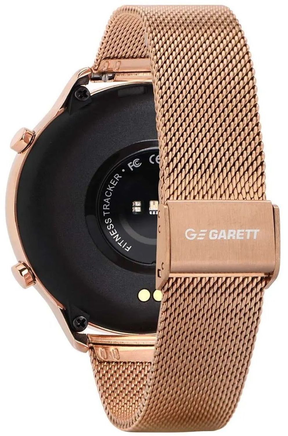 Zegarek Smartwatch Garett Bonita różowe złoto z rozmowami.  Garett Bonita SET 5904238485491 to smartwatch sprzedawany w zestawie z dodatkowym paskiem z różowego silikonu.jpg
